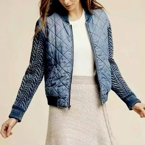 Anthropology Soft Denim bomber jacket